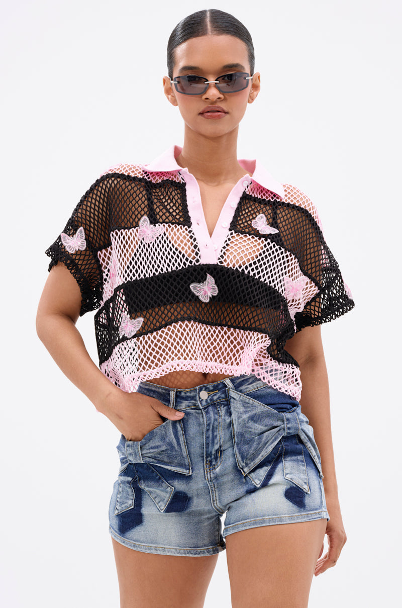 FLY WITH ME STRIPE OVERSIZED TEE