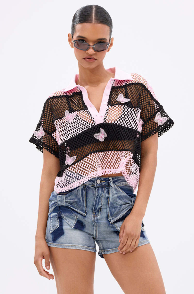 FLY WITH ME STRIPE OVERSIZED TEE