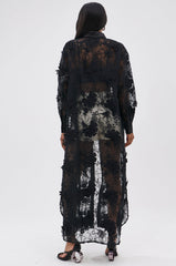 AMARIA LONG LACE BUTTON UP SHIRT