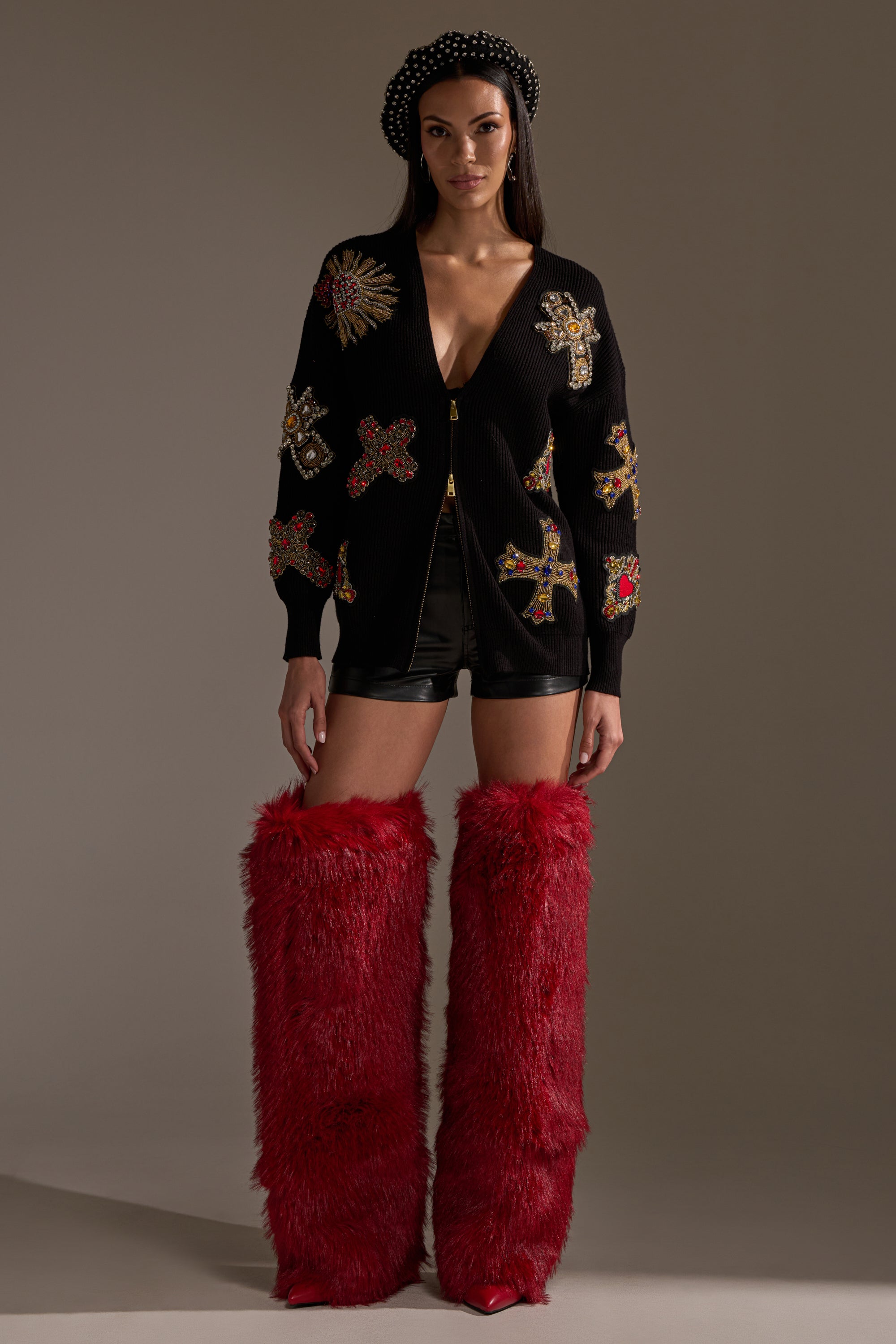 FEELING EXTRA EMBELLISHED SWEATER