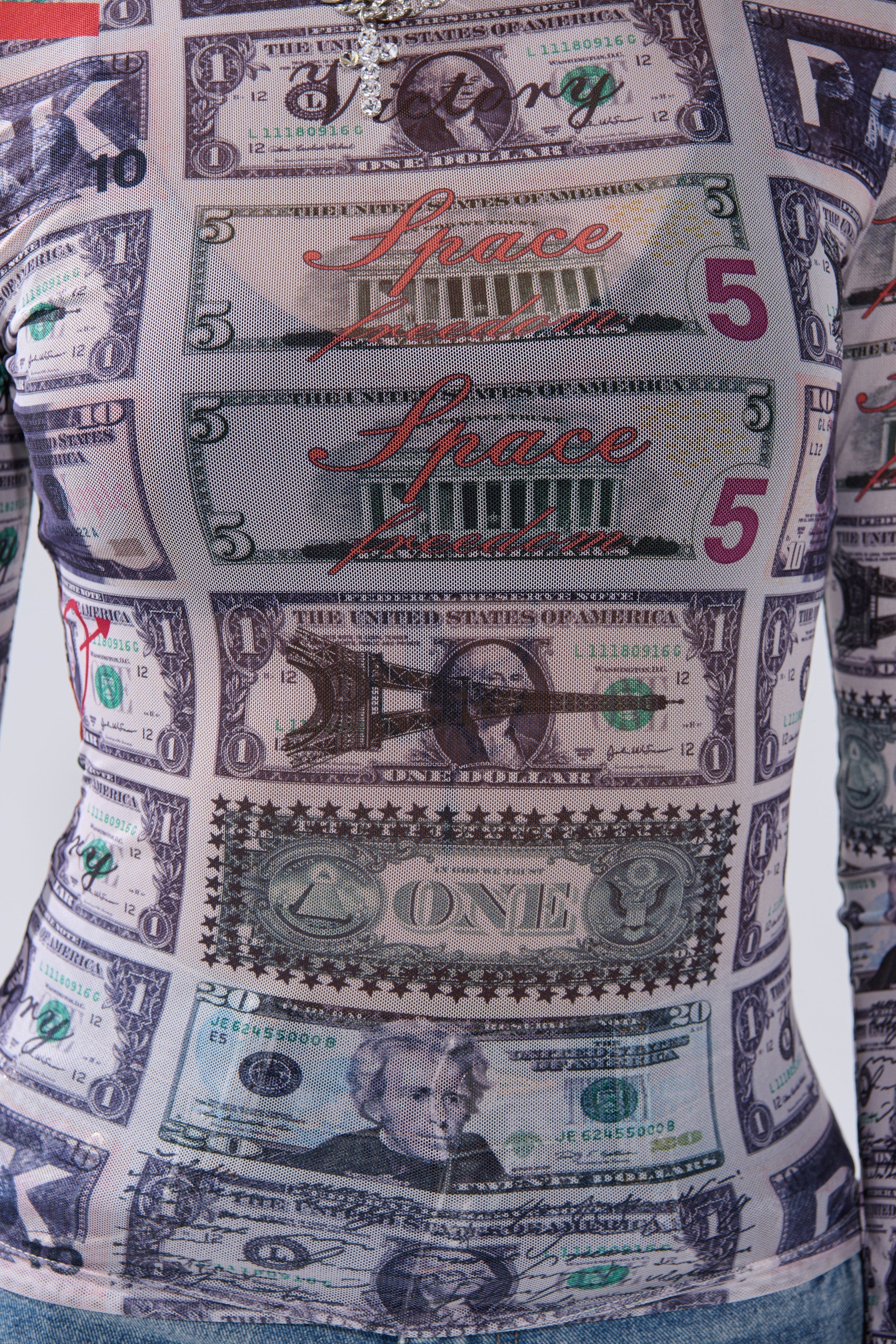 GIMME THE MONEY MESH LONG SLEEVE