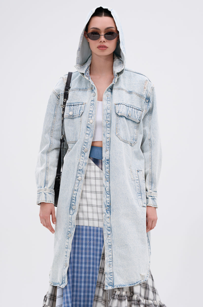 ZOEY HOODED DENIM JACKET