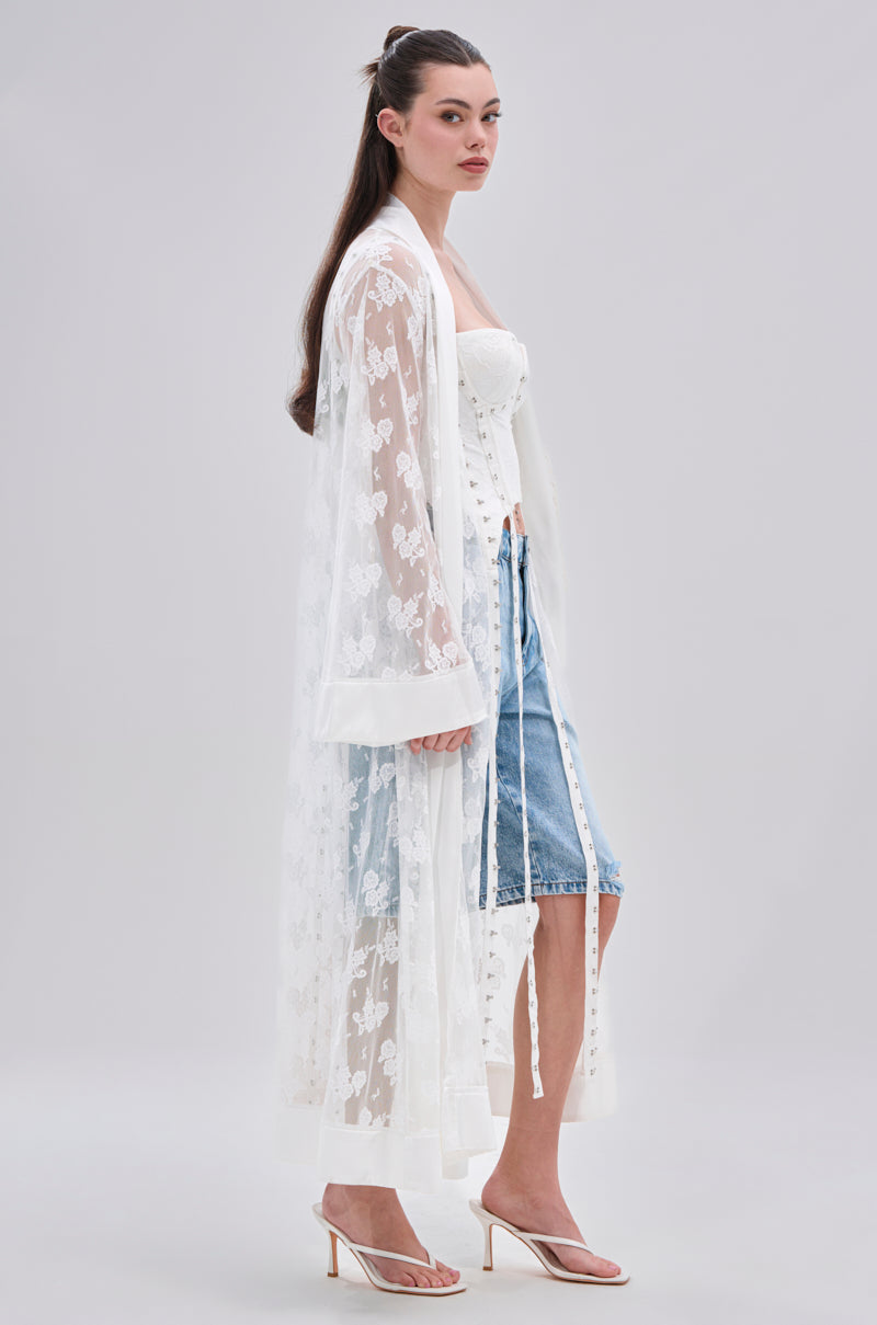 BORA BORA LACE DUSTER IN WHITE