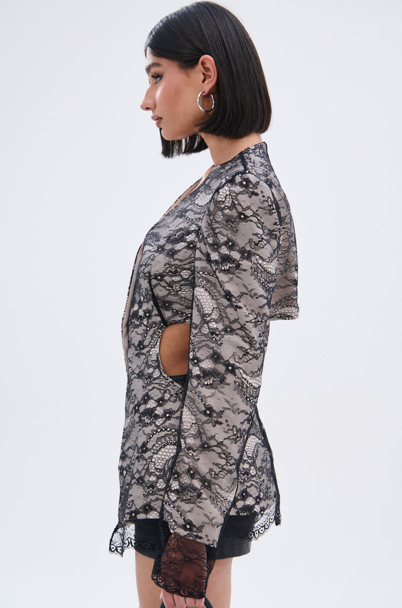 PUSH TO START LACE BLAZER