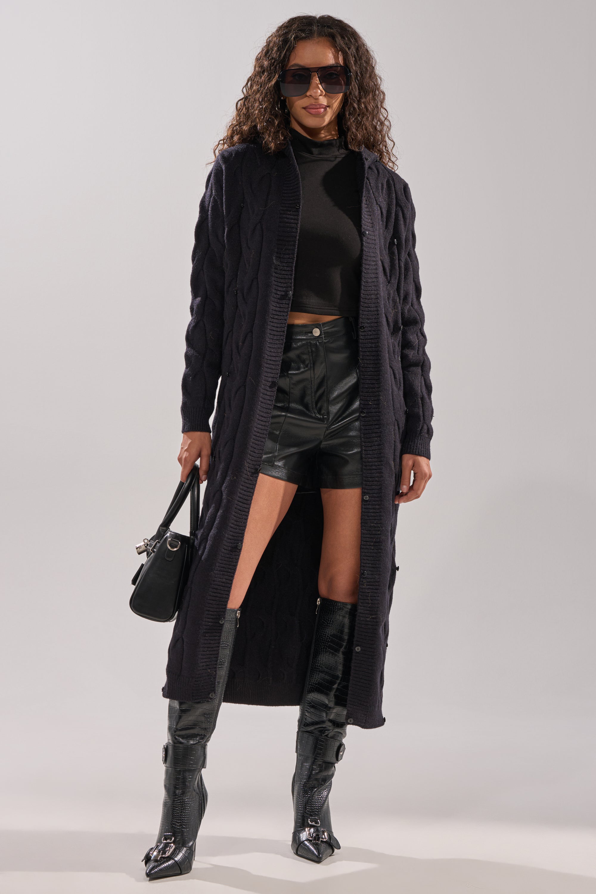 WARM ME UP LONG CARDIGAN WITH FUR