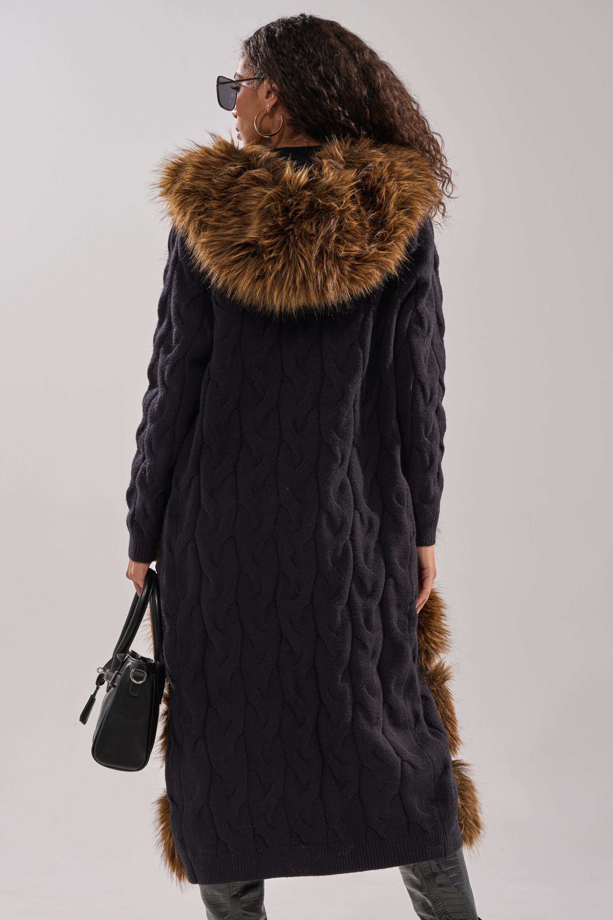WARM ME UP LONG CARDIGAN WITH FUR