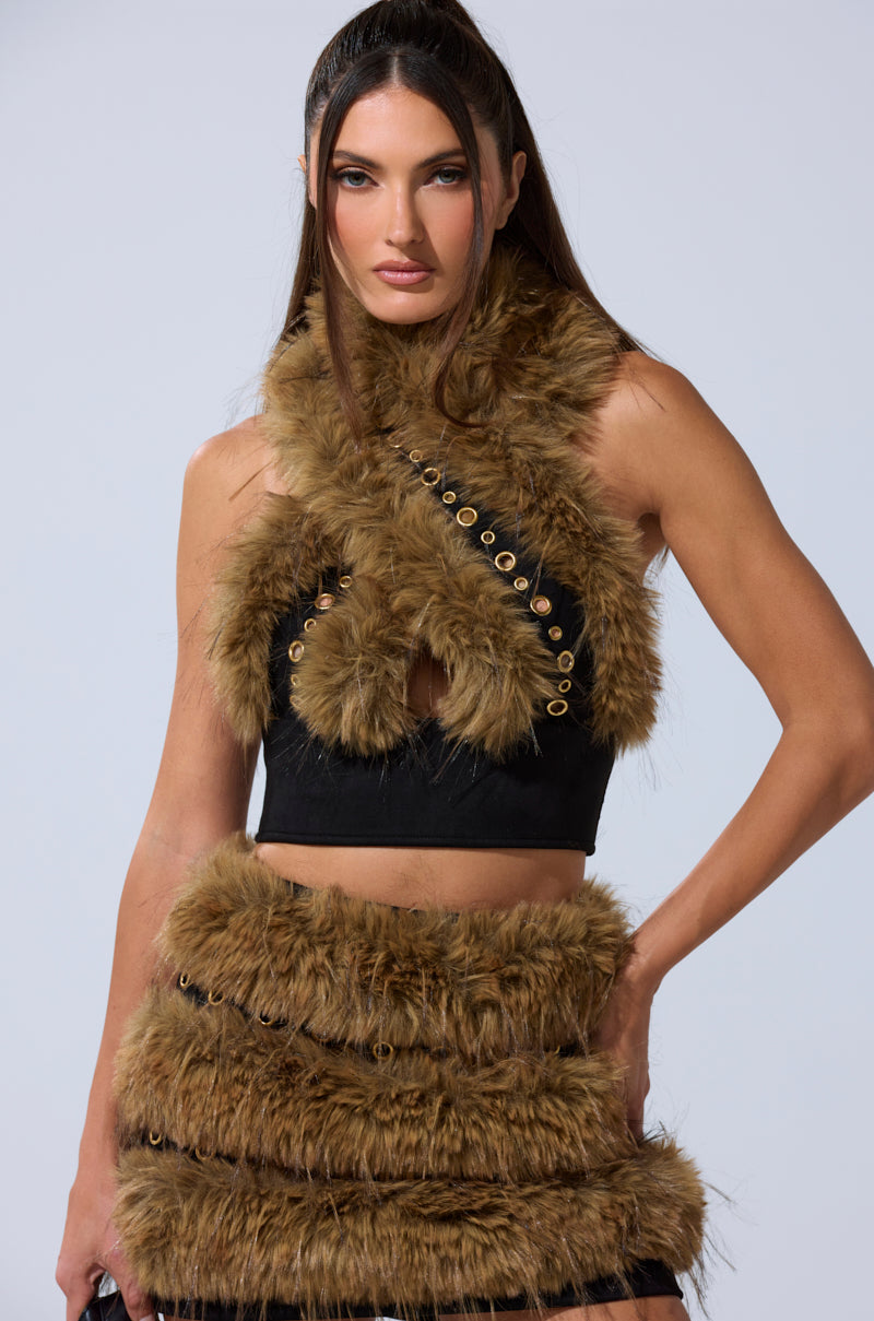 WILD AND FREE FUR BLOUSE