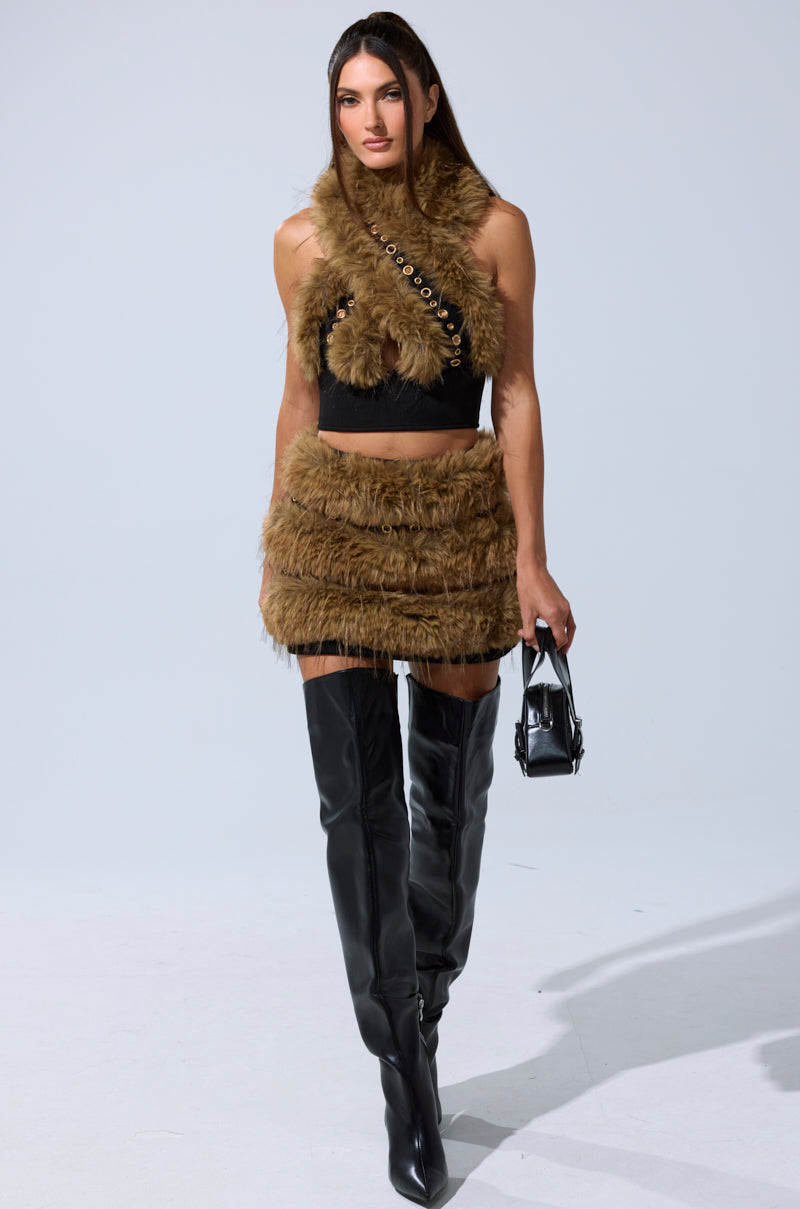 WILD AND FREE FUR BLOUSE