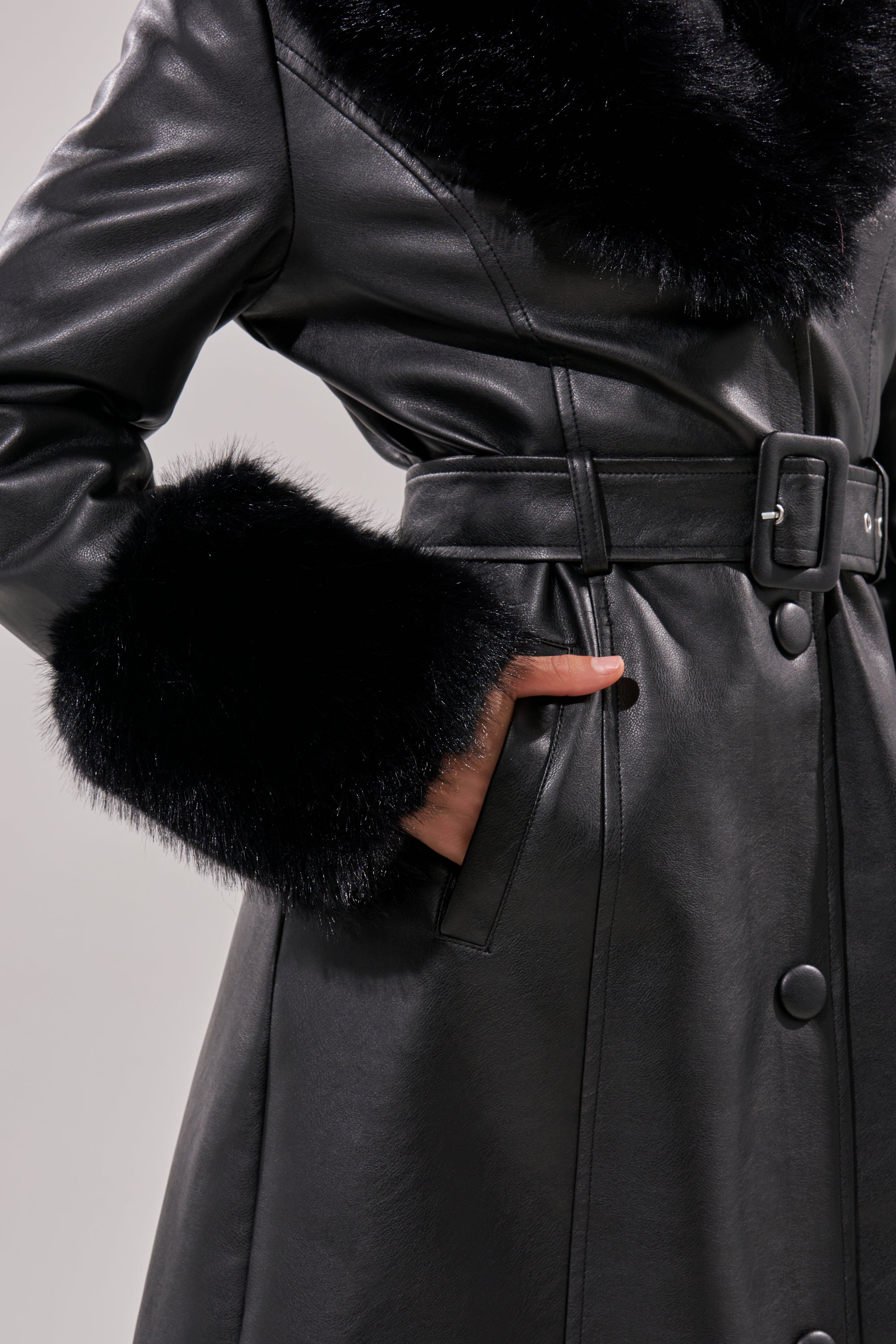 KAYA FUR TRIM TRENCH