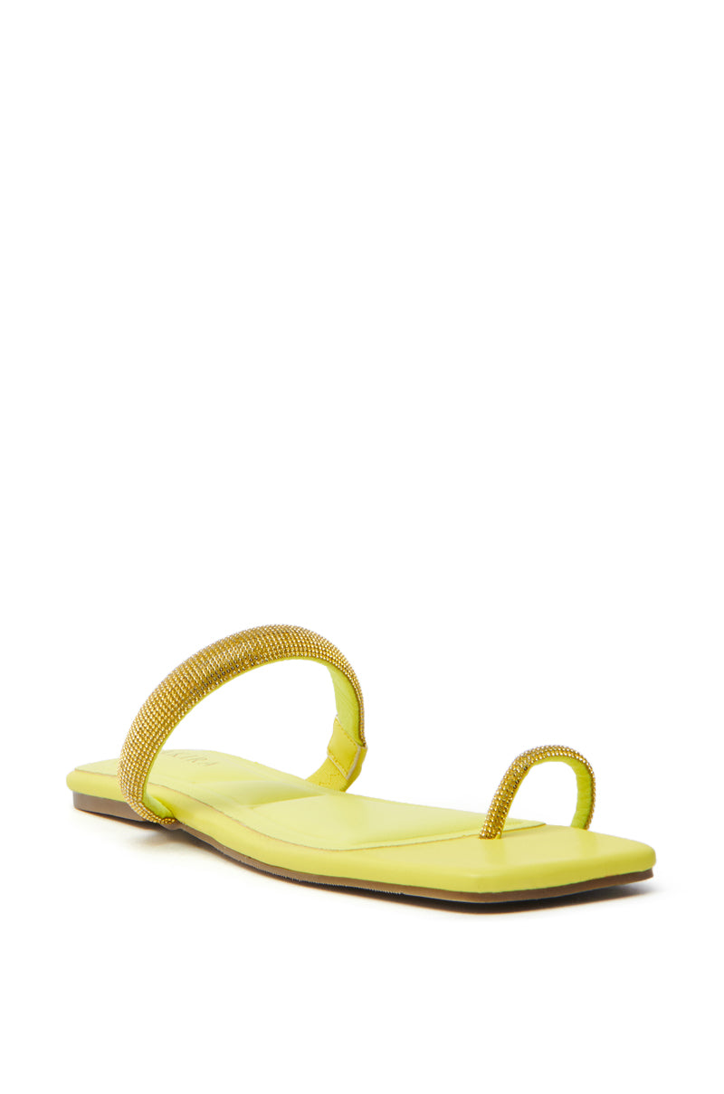 AKIRA LAVEDA YELLOW EMBELLISHED FLAT SANDAL