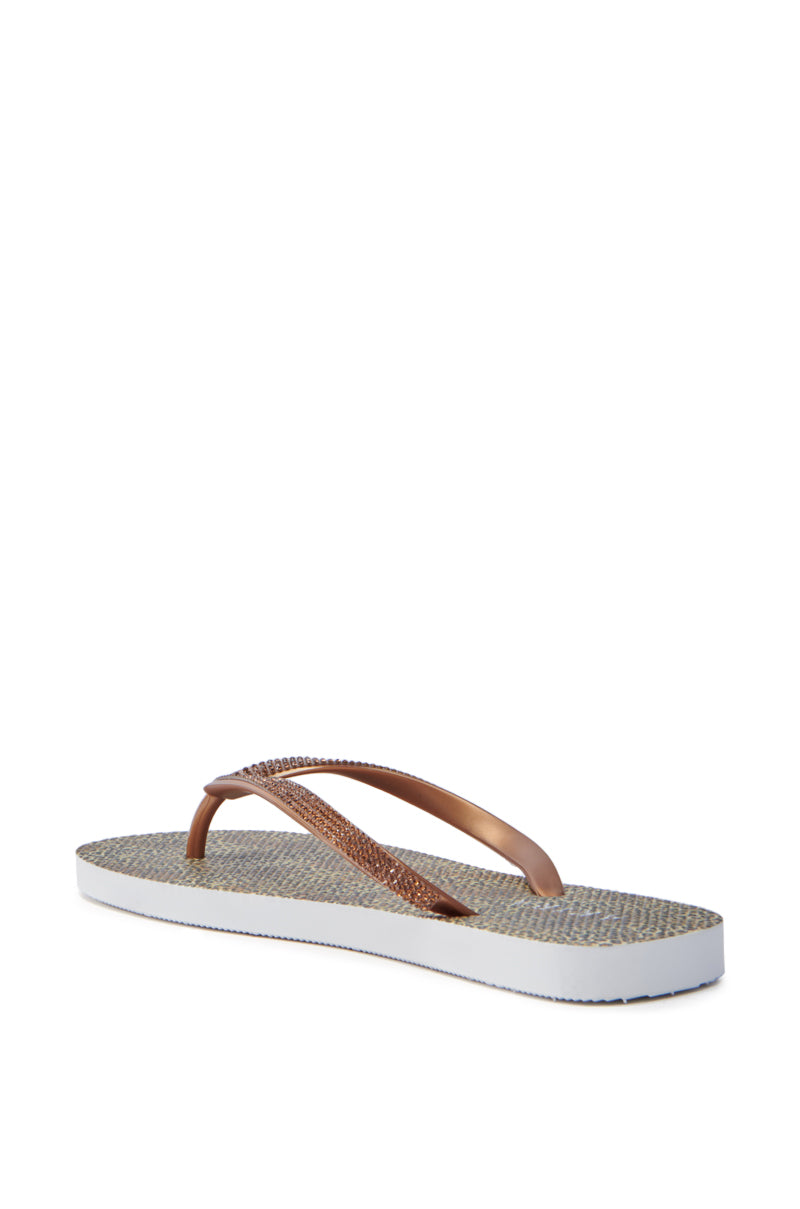 AKIRA LORETA LEOPARD THONG FLIP FLOP