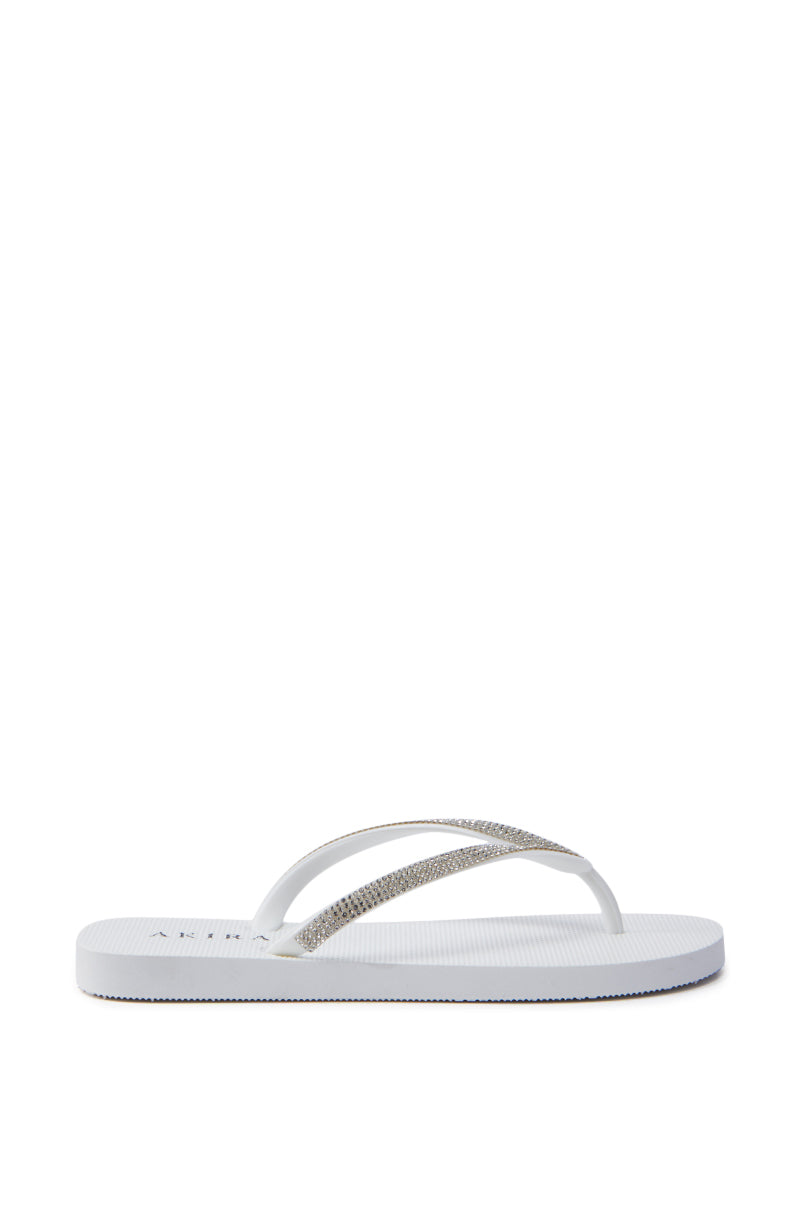 AKIRA LORETA WHITE THONG FLIP FLOP