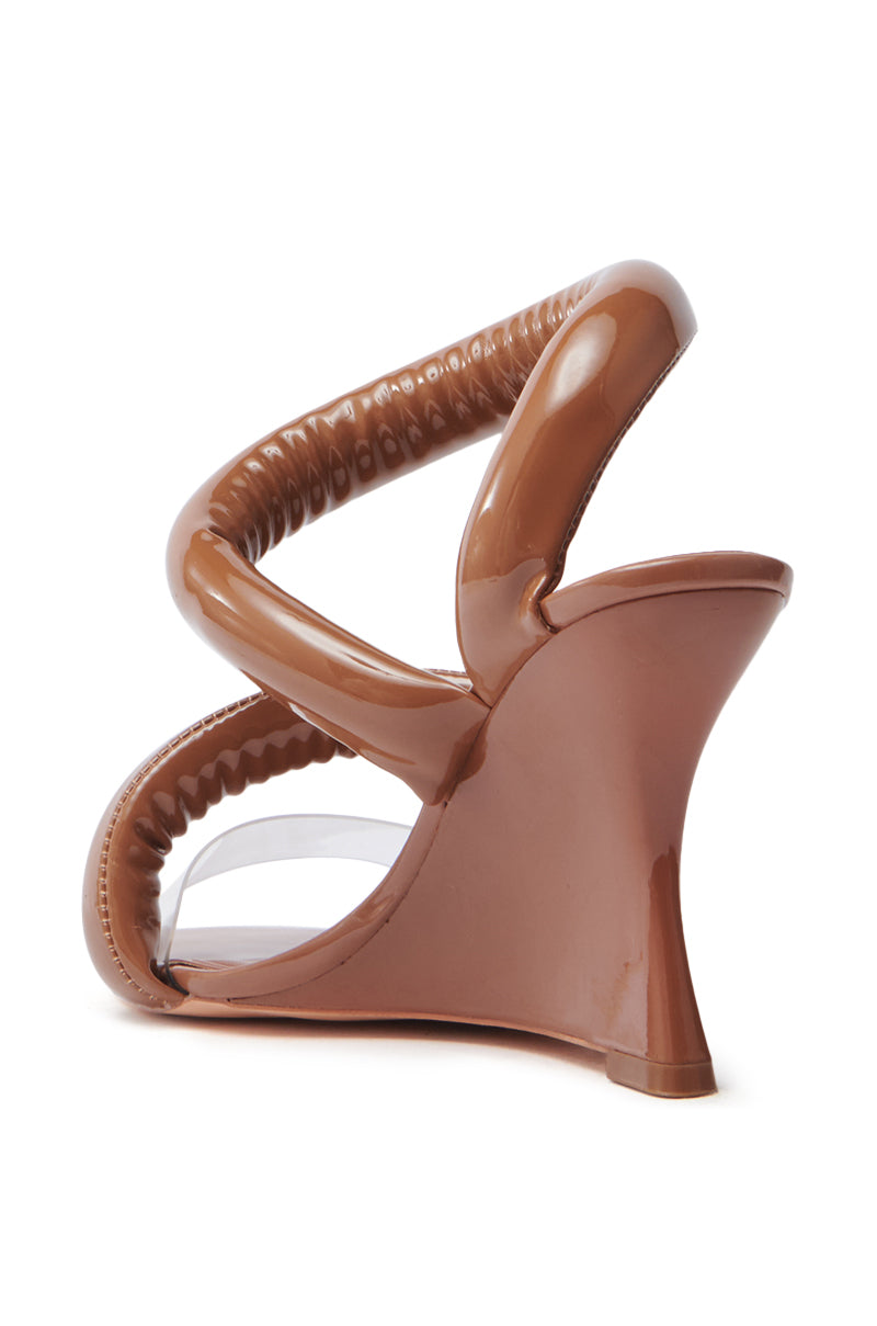 AKIRA MINORU NUDE WEDGE SANDAL