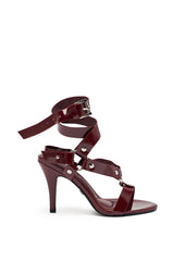 AZALEA WANG MORGANNA BURGUNDY PATENT SEXY STILETTO SANDAL