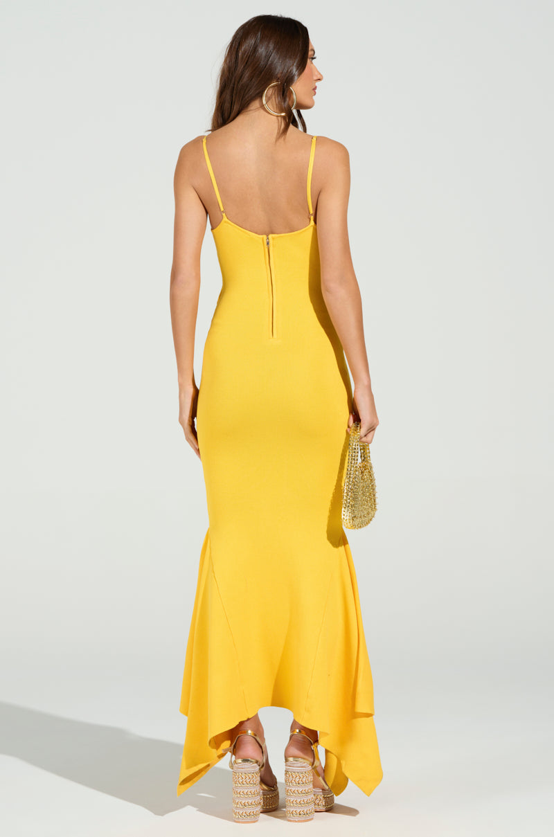 LOOKING FOR FUN KNIT MAXI DRESS IN YELLOW