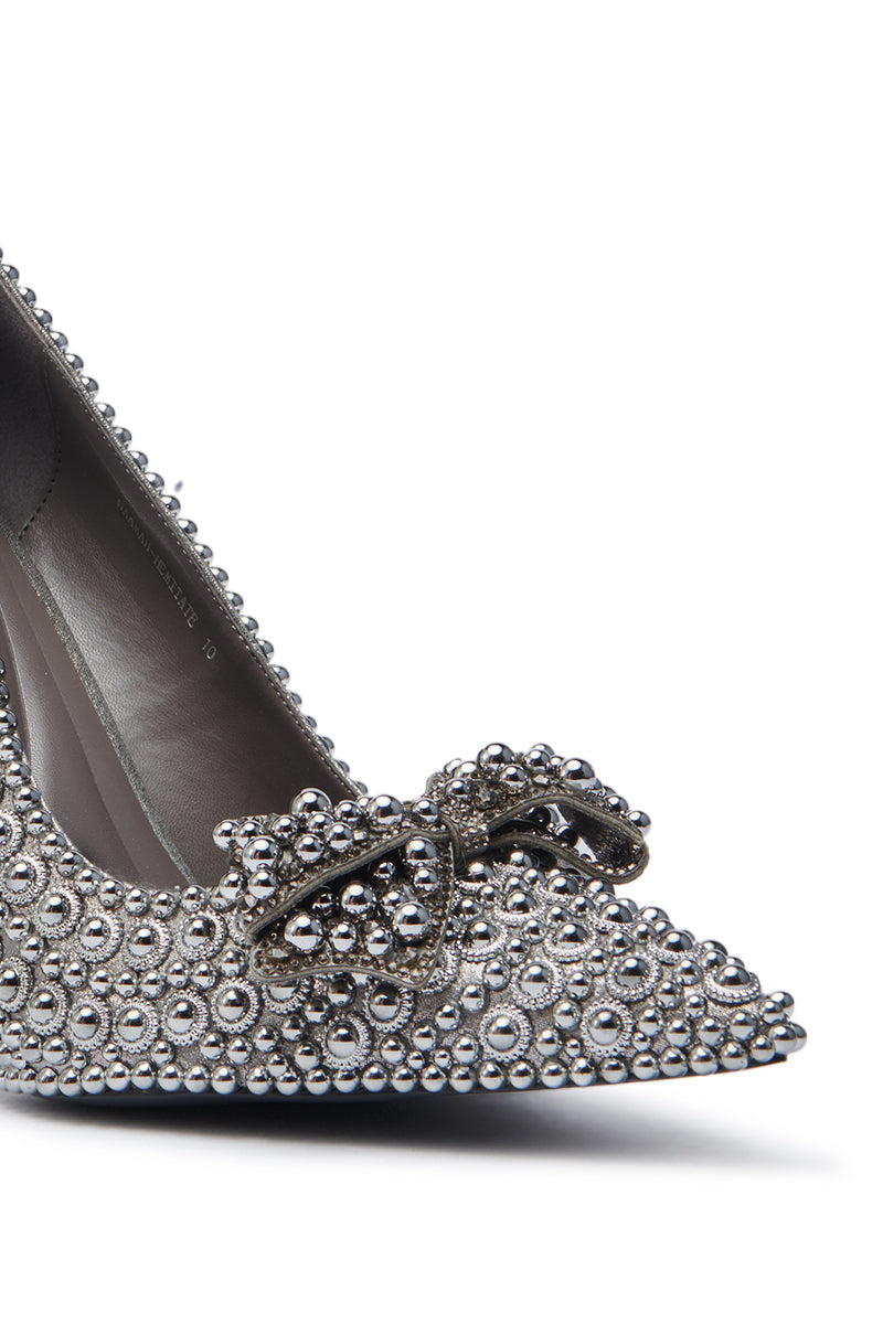 AZALEA WANG HEMITATE STONE EMBELLISHED PUMP