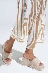  AZALEA WANG NATHALIA BEIGE NOVELTY FLATFORM SANDAL