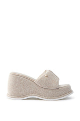  AZALEA WANG NATHALIA BEIGE NOVELTY FLATFORM SANDAL