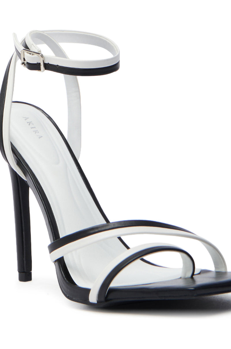 AKIRA NEHARA BLACK AND WHITE STILETTO SANDAL