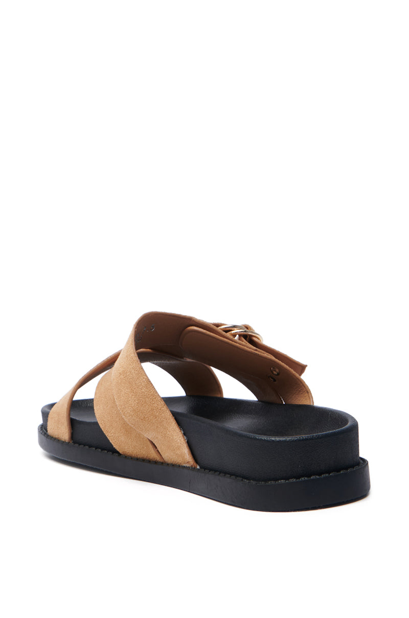 AZALEA WANG NESSAROSE TAN FAUX SUEDE SANDAL