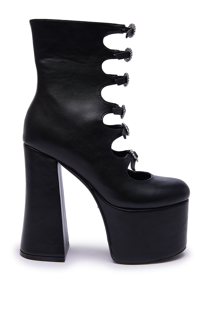 AZALEA WANG OMLEE BLACK ULTRA HIGH PLATFORM BOOTIE
