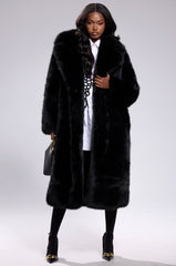 OSLO FAUX FUR COAT IN BLACK