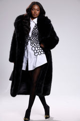 OSLO FAUX FUR COAT IN BLACK