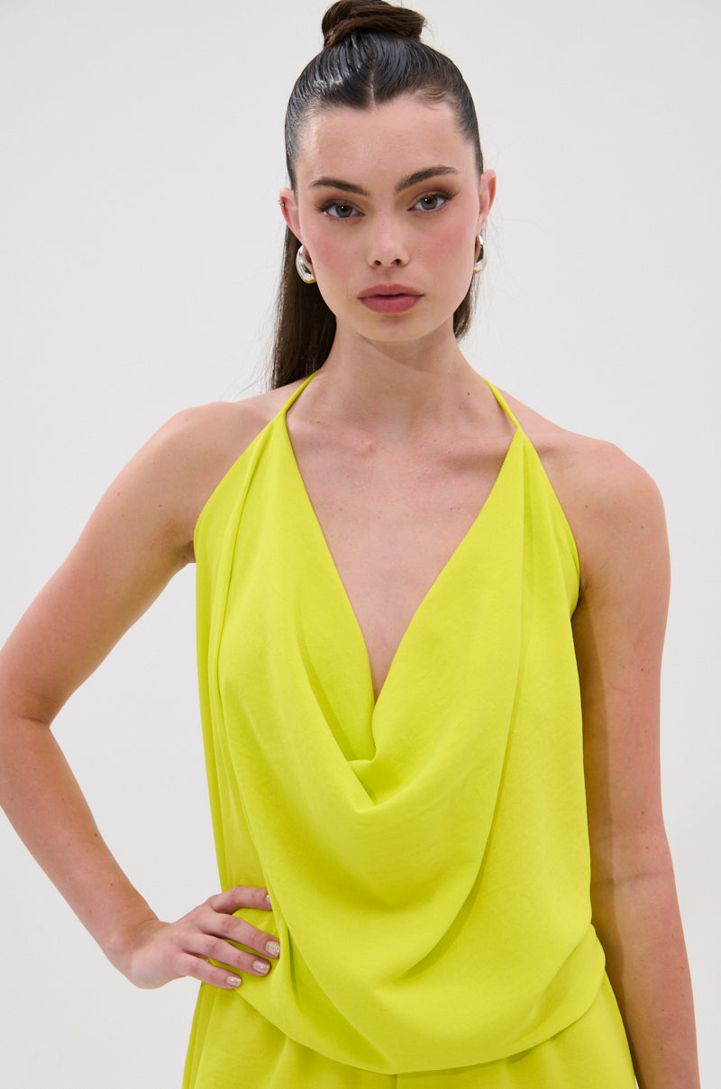 BRIGHTEST IN THE CITY COWL NECK BLOUSE