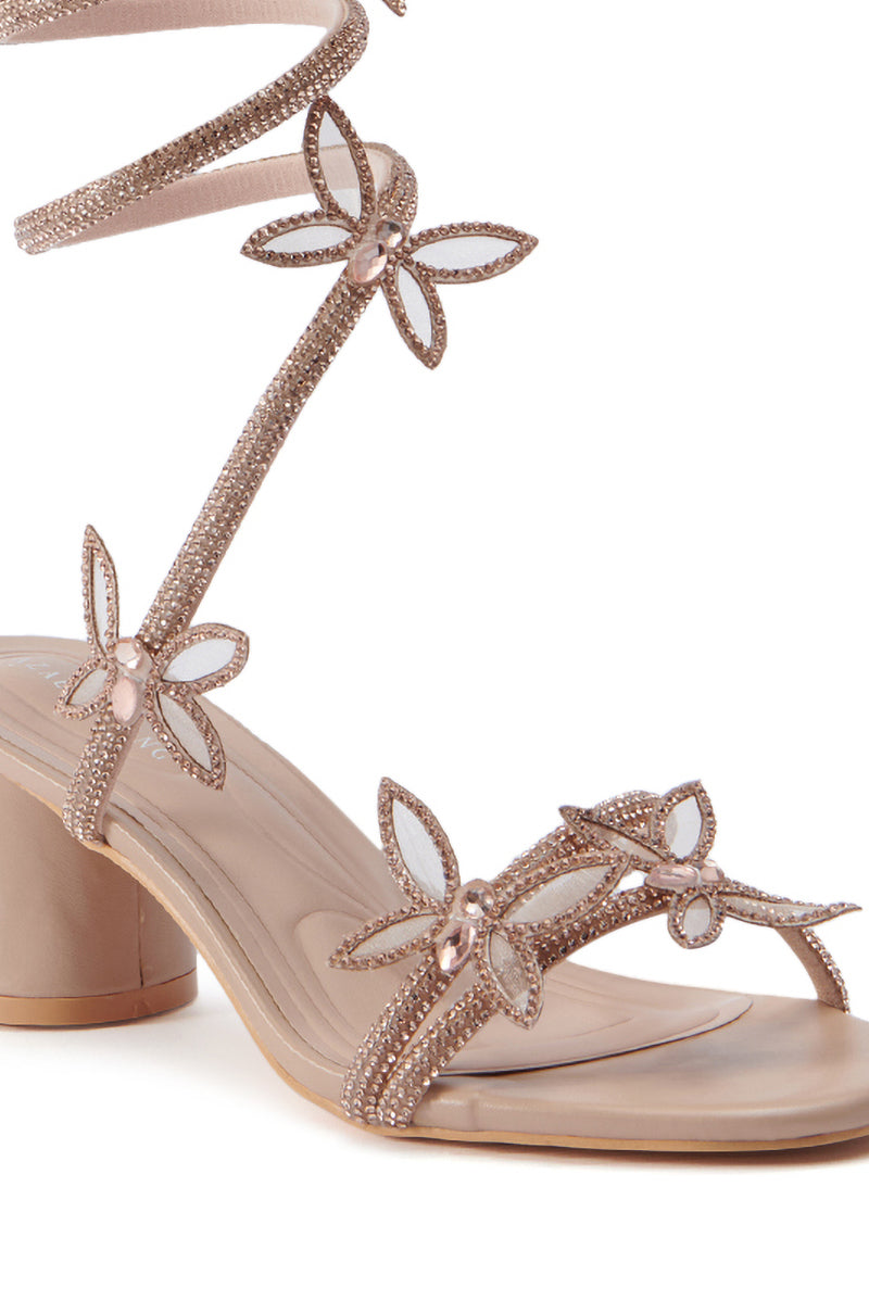 AZALEA WANG QUINTON NUDE CHUNKY SANDAL