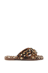 AKIRA RAMSEY LEOPARD FLAT SANDAL
