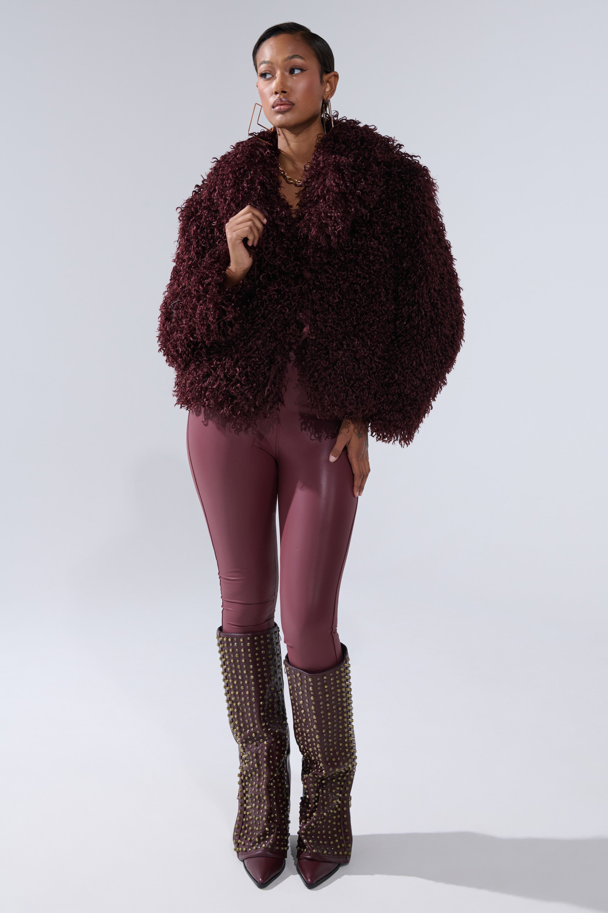 RIO HIGH RISE LEGGING WITH 4 WAY STRETCH IN OXBLOOD