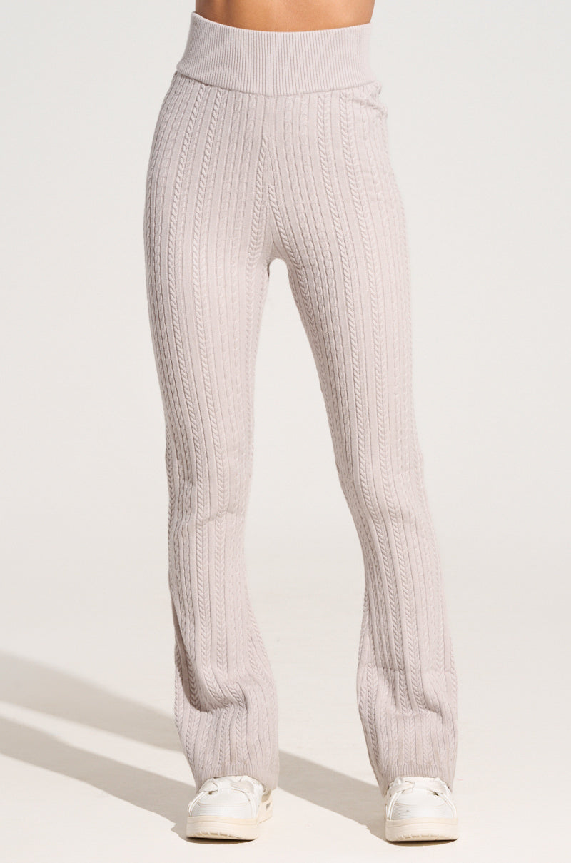 DREAM GIRL FLARE KNIT PANT IN GREY