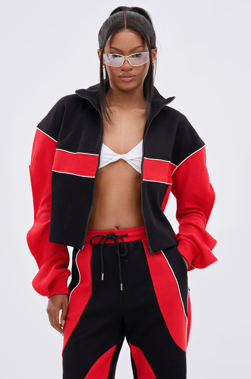 LET IT HAPPEN ZIP UP SWEATSHIRT