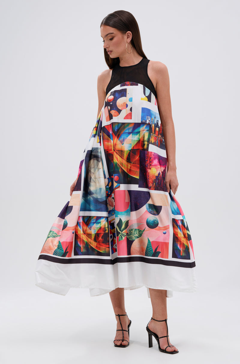 PUT ME IN A MUSEUM PRINTED MIDI DRESS