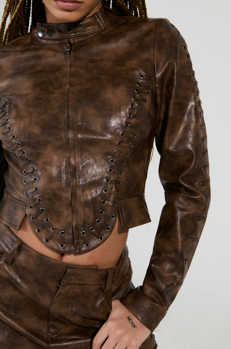 UP TO IT LACE UP MOTO