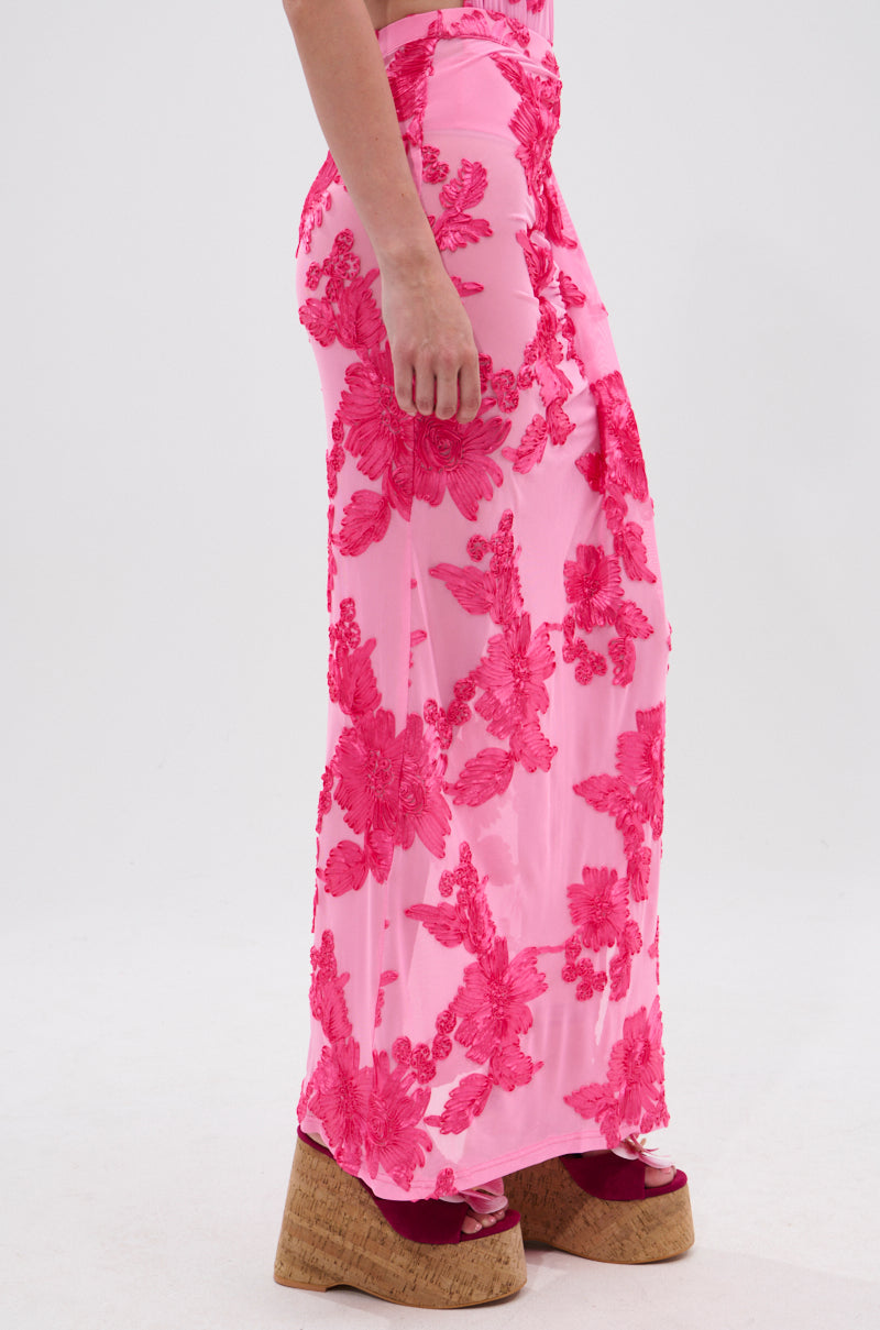 FLOWER GIRL MESH MAXI SKIRT