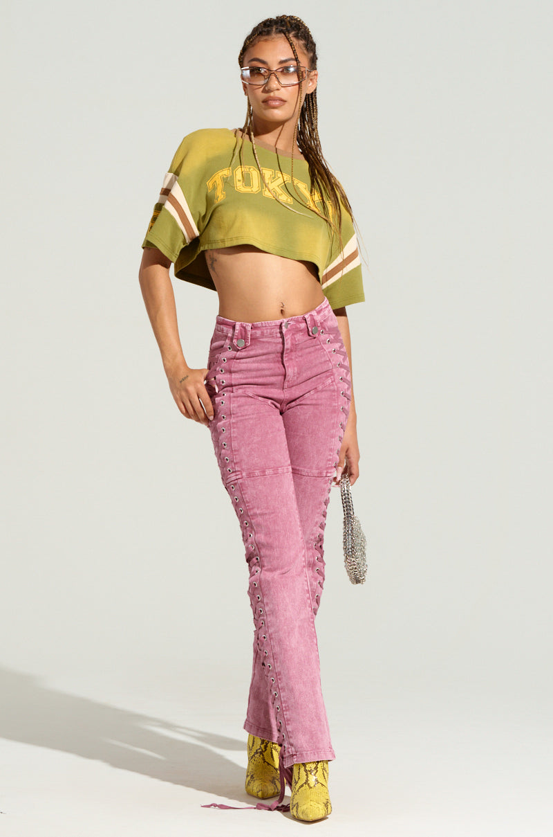 STAND OUT LACED UP JEANS