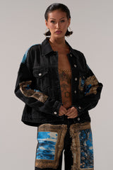 WORK OF ART GRAPHIC DENIM JACKET
