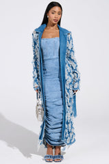 ULTRA DISTRESSED DENIM TRENCH