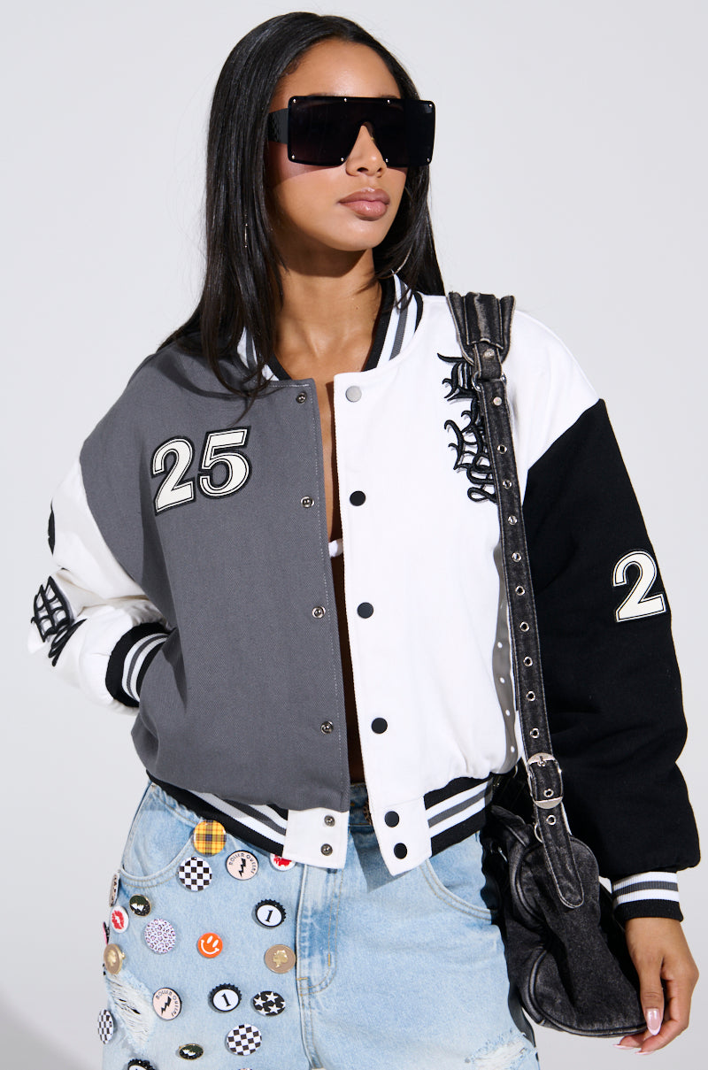 NOT YOUR BABE EMBROIDERED BOMBER