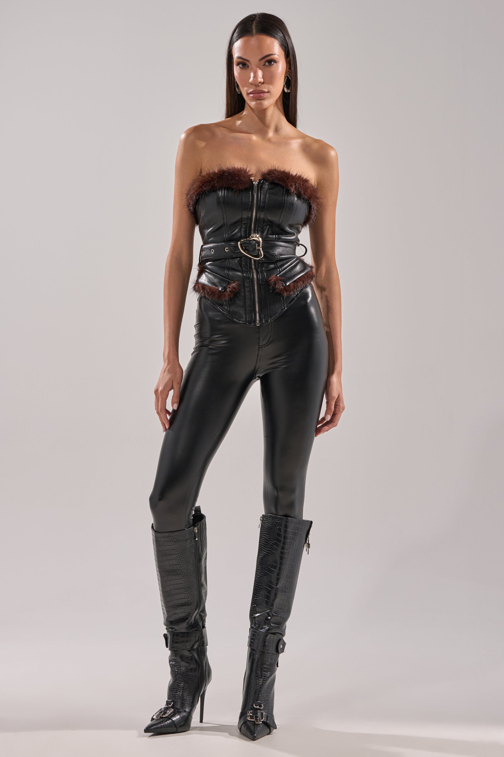 VICTORIA FUR TRIM CORSET