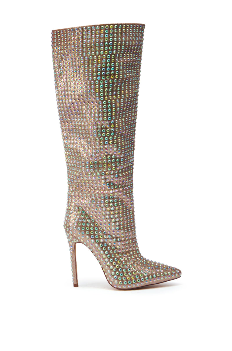 AZALEA WANG STARLEY GOLD RHINESTONE BOOT