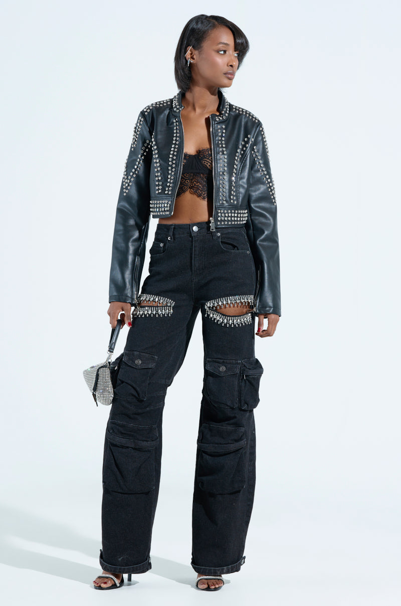 STEPPING OUT EMBELLISHED MOTO