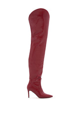 AZALEA WANG TARRANT RED STILETTO BOOT WITH WESTERN TOPLINE