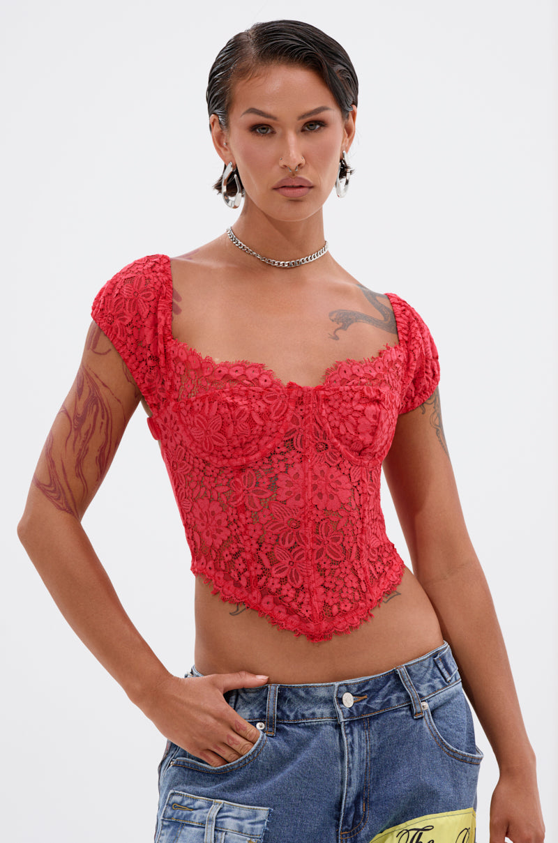 GIRL ON FIRE LACE CORSET