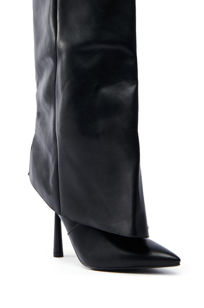 AZALEA WANG TRACKSTAR BLACK STILETTO BOOT