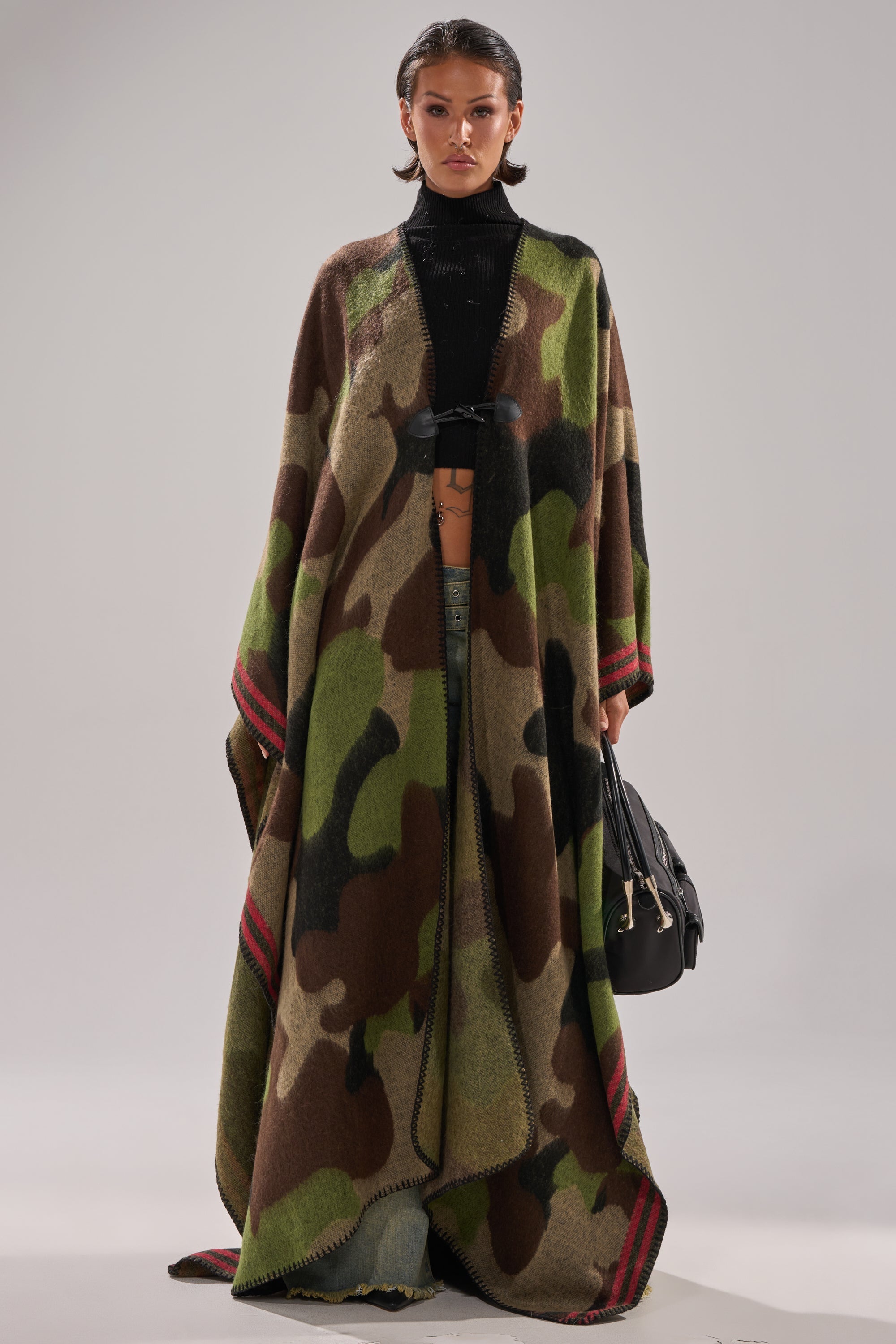 CAMO NIGHTS MAXI PONCHO