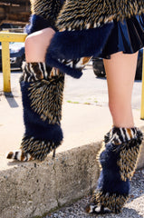 AZALEA WANG UPENDO NAVY MULTI FUR BOOT