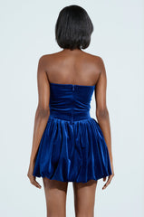 FEEL SOMETHING VELVET MINI DRESS IN BLUE