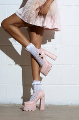 AZALEA WANG VIOLINA PINK CHUNKY PLATFORM PUMP